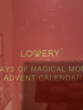 Lovery Advent Calendar - Red with Gold Lettering